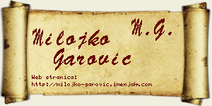 Milojko Garović vizit kartica